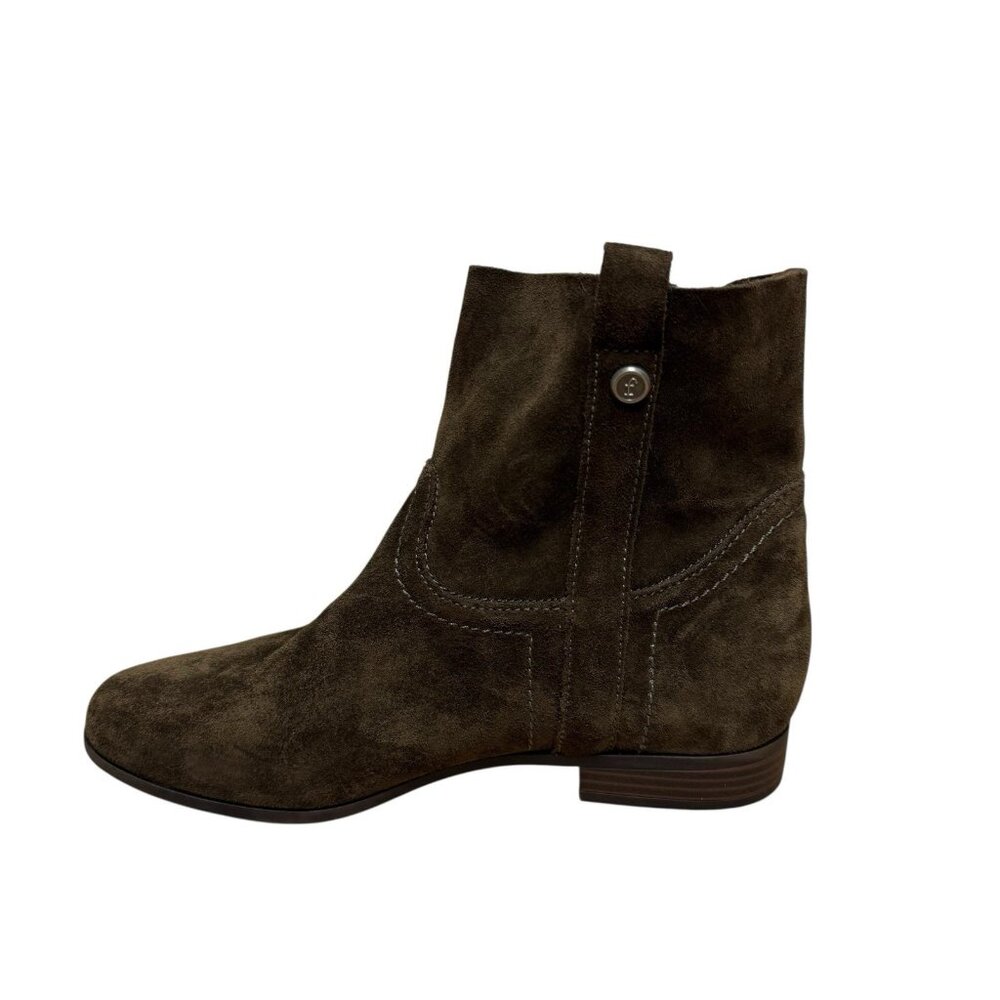 FRYE & CO SUEDE ANKLE BOOTS SARAH SHORTIE SIZE 8.5 DARK BROWN FALL AUTUMN NEW - Picture 2 of 8